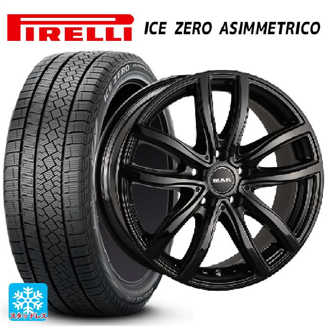 BMW 2シリーズ アクティブツアラー(F45)用 2023年製 225/45R18 95H XL ピレリ ウインター アイスゼロ アシンメトリコ 正規品 マック ファー グロスブラック 新品スタッドレスタイヤホイール 4本セット