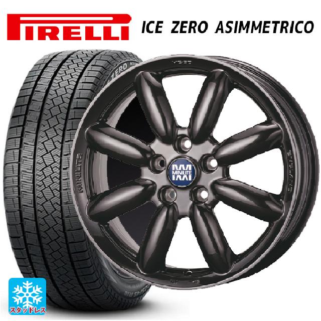【6/15〜16限定 全品P5倍＆クーポン】ミニ ミニクロスオーバー(F60)用 225/55R17 101H XL ピレリ アイスゼロ アシンメトリコ 正規品 ティーエーエス ミニライト MC50 ハイパーブラック 新品スタッドレスタイヤホイール 4本セット