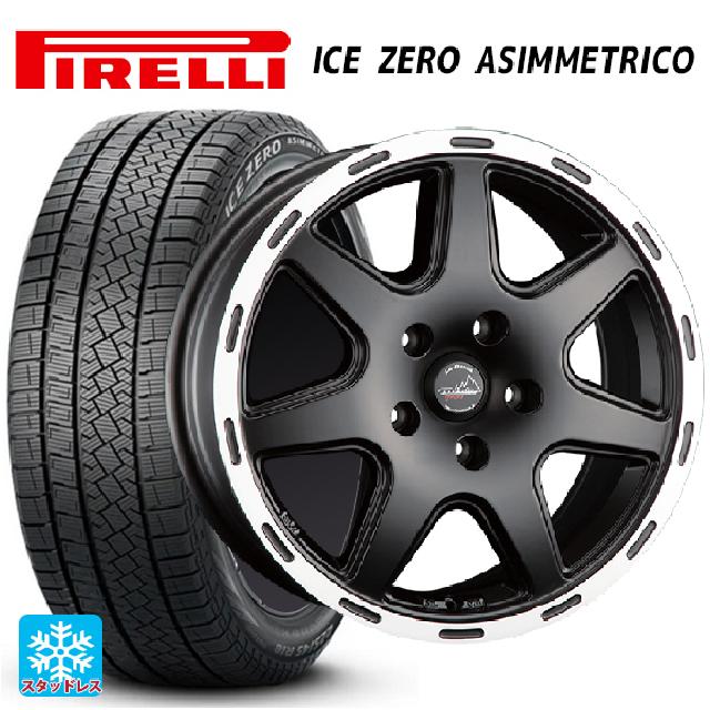 【6/15〜16限定 全品P5倍＆クーポン】ジープ コンパス(M624)用 225/60R17 99H ピレリ アイスゼロ アシンメトリコ 正規品 阿部商会 ラ・ストラーダ ティラードクロス マットブラックリムポリッシュ 新品スタッドレスタイヤホイール 4本セット