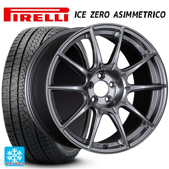 225/50R18 99H ピレリ アイスゼロ アシンメトリコ 正規品 タナベ SSR GT X01 ダークシルバー 18-7.5J 国産車用 スタッドレスタイヤホイール4本セット