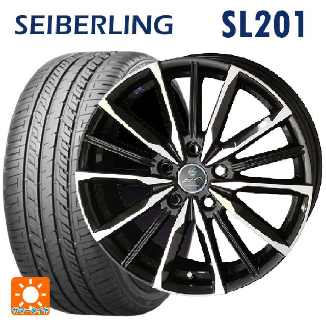 【6/11 1:59迄 全品ポイント5倍】215/45R17 91W XL セイバーリング セイバーリング SL201(ブリヂストン工場生産） 共豊 スマック ヴァルキリー サファイアブラックxメタリックポリッシュ 17-7J 国産車用 サマータイヤホイール4本セット