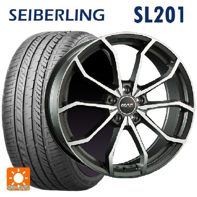 フォルクスワーゲン ゴルフオールトラック(AU系)用 225/45R18 95W XL セイバーリング セイバーリング SL201(ブリヂストン工場生産） 阿部商会 マック レーベFF # ガンメタリックミラー 新品サマータイヤホイール 4本セット