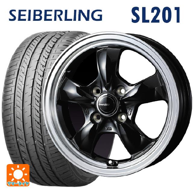 【6/22 20時〜 全品P5倍＆クーポン】165/55R14 72V セイバーリング セイバーリング SL201(ブリヂストン工場生産） ウェッズ グラフト 5S ブラックリムポリッシュ 14-4.5J 国産車用 サマータイヤホイール4本セット