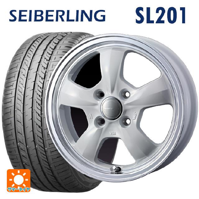 【6/15〜16限定 全品P5倍＆クーポン】185/60R15 84H セイバーリング セイバーリング SL201(ブリヂストン工場生産） ウェッズ グラフト 5S ホワイトリムポリッシュ 15-5.5J 国産車用 サマータイヤホイール4本セット