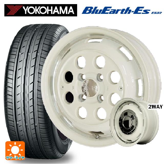 【6/22 20時〜 全品P5倍＆クーポン】155/65R14 75S ヨコハマ ブルーアースEs ES32 # エムアイディー ガルシア シスコ オールドイングリュッシュホワイト＋リムヴァーレイ 14-4.5J 国産車用 サマータイヤホイール4本セット