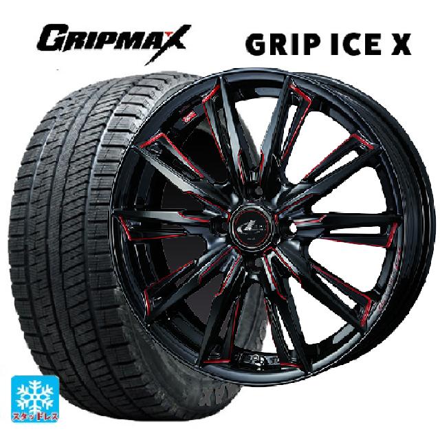 【6/22 20時〜 全品P5倍＆クーポン】165/50R16 77T グリップマックス グリップアイスX ブラックレター ウェッズ レオニス GX BK/SC(RED) 16-5J 国産車用 スタッドレスタイヤホイール4本セット