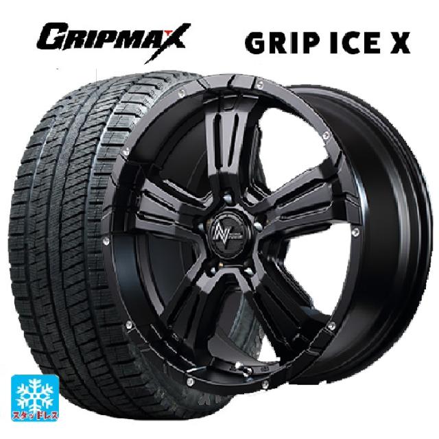 【6/22 20時〜 全品P5倍＆クーポン】215/50R17 95T XL グリップマックス グリップアイスX ブラックレター エムアイディー ナイトロパワー クロスクロウ セミグロスブラック＋ピアスドリルド 17-7J 国産車用 スタッドレスタイヤホイール4本セット
