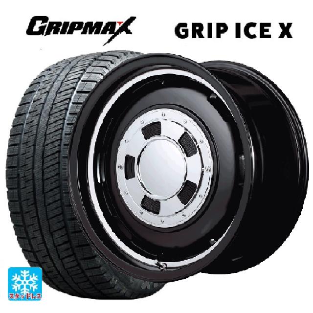 【6/22 20時〜 全品P5倍＆クーポン】165/55R15 75Q グリップマックス グリップアイスX ブラックレター エムアイディー ガルシア シスコ セミグロスブラック＋リムヴァーレイポリッシュ 15-4.5J 国産車用 スタッドレスタイヤホイール4本セット