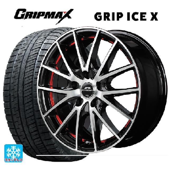 【6/15〜16限定 全品P5倍＆クーポン】スズキ スイフトスポーツ(ZC33S)用 2024年製 185/55R16 83T グリップマックス グリップアイスX ブラックレター エムアイディー MIDホイール RX27 ブラックメタリックポリッシュ＋アンダーカットレッドクリアー 新品スタッドレスタイヤホ