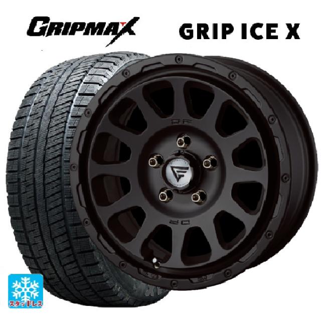 在庫有 205/55R16 91T グリップマックス グリップアイスX ブラックレター # エクシズルライン デルタフォース オーバル マットブラック 16-7J 国産車用 スタッドレスタイヤホイール4本セット