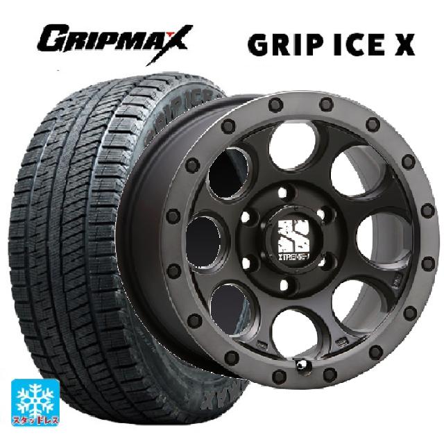 【5/9 20時〜 最大3万円OFFクーポン】トヨタ プリウス(60系)用 195/65R16 92T グリップマックス グリップアイスエックス ブラックレター # エクストリームJ XJ03 Flat Black Smoke 新品スタッドレスタイヤホイール 4本セット