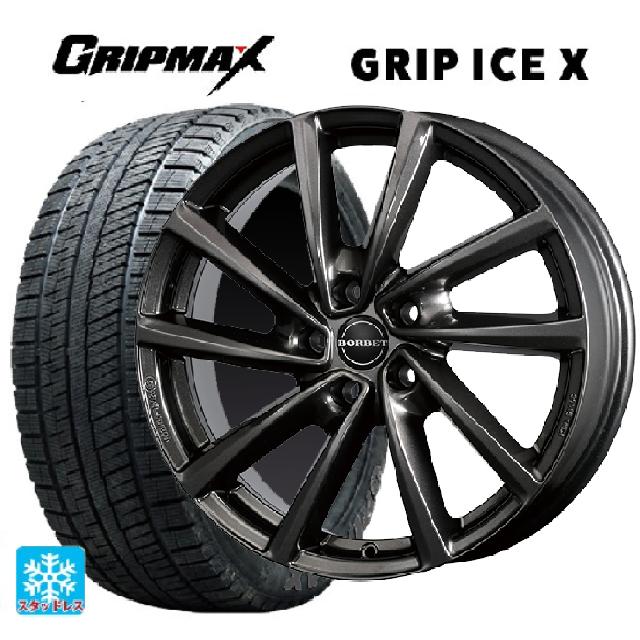 フィアット 500X(334系)用 225/45R18 95H XL グリップマックス グリップアイスエックス ブラックレター # ボルベット タイプ V ミストラルアンスラサイトグロッシー 新品スタッドレスタイヤホイール 4本セット