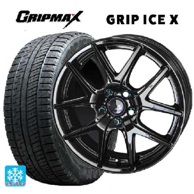 【6/22 20時〜 全品P5倍＆クーポン】2024年製 225/50R18 99H XL グリップマックス グリップアイスX ブラックレター 共豊 シュタイナー SL5(中古） グロスブラック×サイドカット 18-7J 国産車用 スタッドレスタイヤホイール4本セット