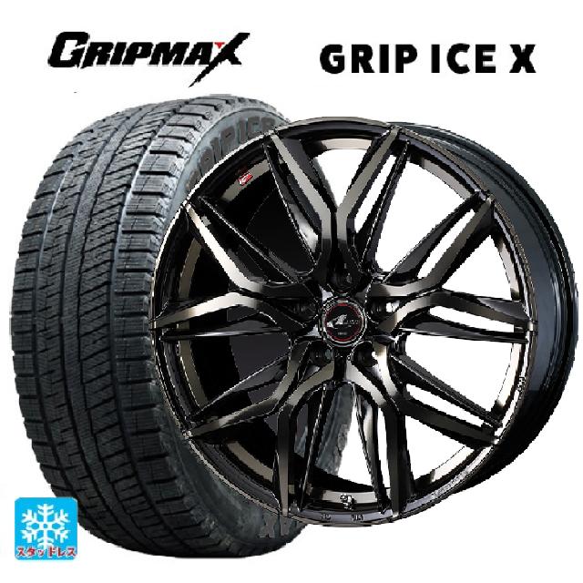 【6/20限定 全品P5倍＆クーポン】205/45R17 88T XL グリップマックス グリップアイスX ブラックレター ウェッズ レオニス LM PBMC/TI 17-7J 国産車用 スタッドレスタイヤホイール4本セット