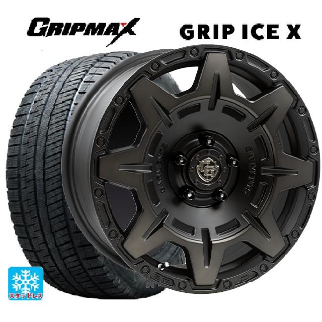 【6/22 20時〜 全品P5倍＆クーポン】215/50R17 95T XL グリップマックス グリップアイスX ブラックレター ウェッズ クロスオーバー ガーメンツ スタイルM マットブラッククリア 16-7J 国産車用 スタッドレスタイヤホイール4本セット