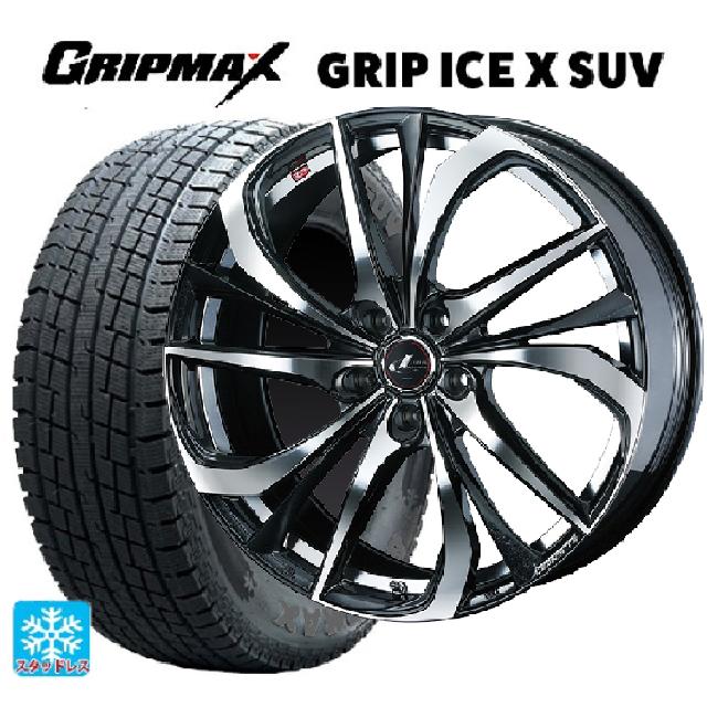 スバル レガシィアウトバック(BS系)用 225/60R18 104H XL グリップマックス グリップアイスX SUV ブラックレター # ウェッズ レオニス TE PBMC 新品スタッドレスタイヤホイール 4本セット