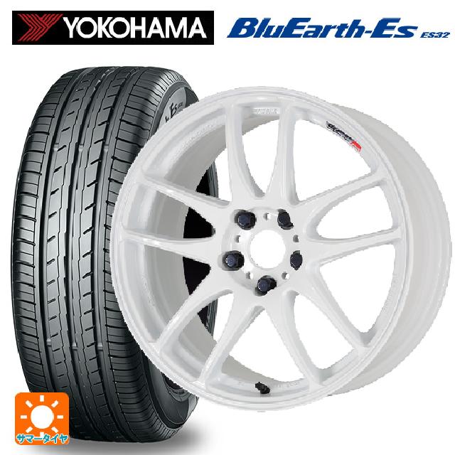 【6/15〜16限定 全品P5倍＆クーポン】165/55R15 75V ヨコハマ ブルーアースEs ES32 # ワーク エモーション CR極 WHT 15-5J 国産車用 サマータイヤホイール4本セット