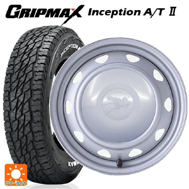 145/80R12 80/78N グリップマックス インセプション A/T2 ホワイトレター ウェッズ キャロウィン PK351F # スチール(シルバー) 12-3.5J 国産車用 サマータイヤホイール4本セット