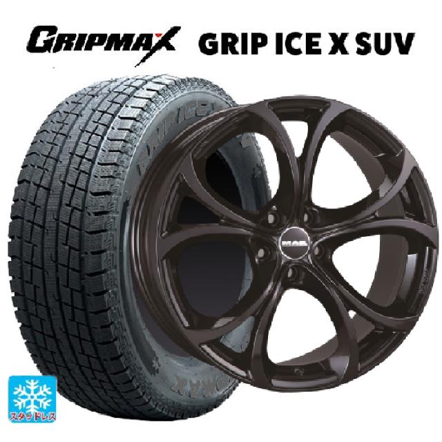 【6/22 20時〜 全品P5倍＆クーポン】アルファロメオ ステルヴィオ(949系)用 235/55R19 105H XL グリップマックス グリップアイスX SUV ブラックレター 阿部商会 マック ラリオ グロスブラック 新品スタッドレスタイヤホイール 4本セット