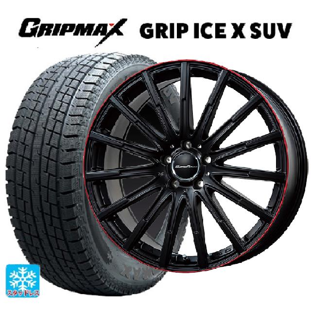 メルセデスベンツ GLC(X253)用 235/55R19 105H XL グリップマックス グリップアイスエックス SUV ブラックレター # エアフルト マットブラック/レッドリム 新品スタッドレスタイヤホイール 4本セット