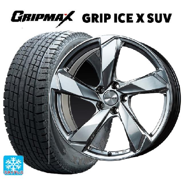 ランドローバー レンジローバー イヴォーク(LZ2系)用 235/60R18 107H XL グリップマックス グリップアイスX SUV ブラックレター # ユーロアクシス クロスエッジ クロームハイパーシルバー 新品スタッドレスタイヤホイール 4本セット