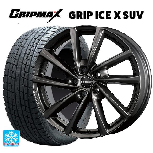 ジープ コンパス(M624)用 225/55R18 102H XL グリップマックス グリップアイスエックス SUV ブラックレター # ボルベット タイプ V ミストラルアンスラサイトグロッシー 新品スタッドレスタイヤホイール 4本セット