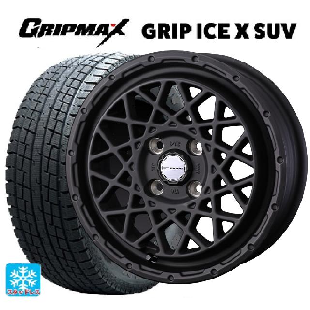 トヨタ プロボックス(160系)用 155/80R14 88/86N グリップマックス グリップアイスX SUV ブラックレター # ウェッズ マッドヴァンス 09 FULL MAT BLACK 新品スタッドレスタイヤホイール 4本セット