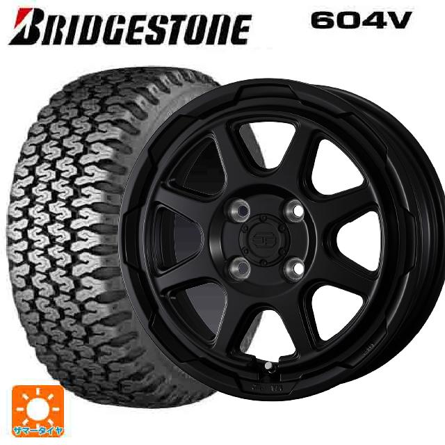 【6/11 1:59迄 全品ポイント5倍】145/80R12 80/78 ブリヂストン 604V 正規品 ウェッズ ウェッズ アドヴェンチャー スタットベルグ セミマットブラック 12-3.5J 国産車用 サマータイヤホイール4本セット
