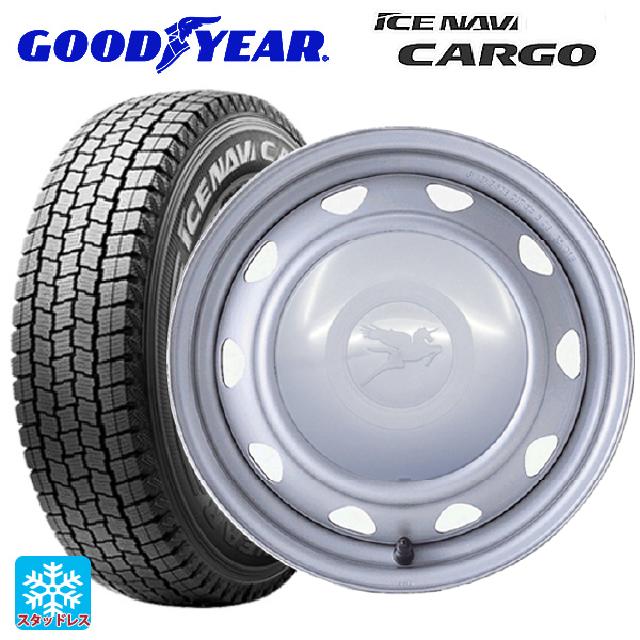 【5/27 1:59迄 最大3万円OFFクーポン】145/80R12 80/78N グッドイヤー アイスナビ カーゴ ウェッズ キャロウィン PK351F # スチール(シルバー) 12-3.5J 国産車用 スタッドレスタイヤホイール4本セット