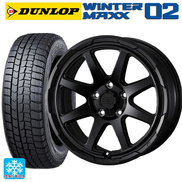 【6/15〜16限定 全品P5倍＆クーポン】215/65R16 98Q ダンロップ ウィンターマックス 02(WM02) ウェッズ ウェッズ アドヴェンチャー スタットベルグ セミマットブラック 16-7J 国産車用 スタッドレスタイヤホイール4本セット