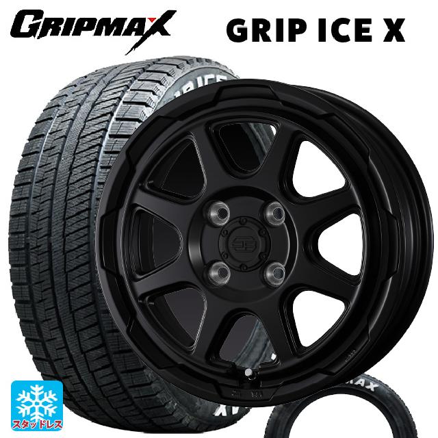 155/65R14 75Q グリップマックス グリップアイスX ホワイトレター ウェッズ ウェッズ アドヴェンチャー スタットベルグ セミマットブラック 14-4.5J 国産車用 スタッドレスタイヤホイール4本セット