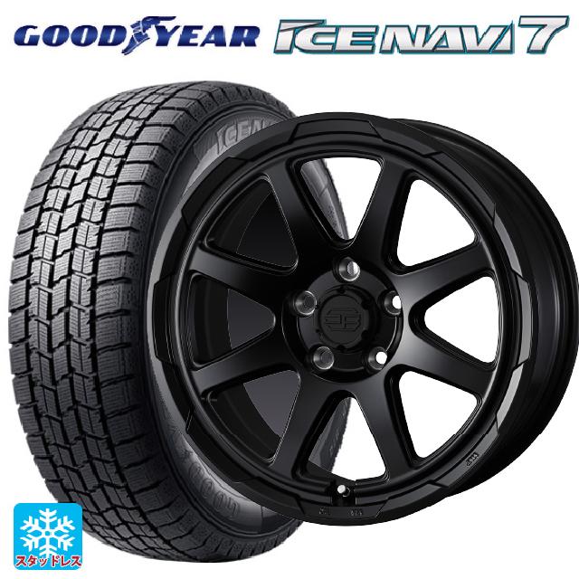 195/60R16 89Q グッドイヤー アイスナビ7(限定) # ウェッズ ウェッズ アドヴェンチャー スタットベルグ セミマットブラック 16-7J 国産車用 スタッドレスタイヤホイール4本セット