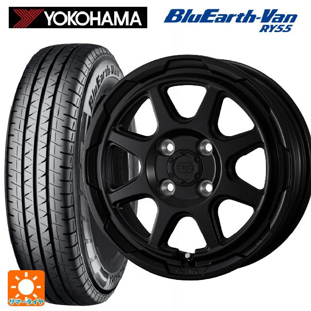 【6/11 1:59迄 全品ポイント5倍】145/80R12 80/78N ヨコハマ ブルーアースVan RY55B ウェッズ ウェッズ アドヴェンチャー スタットベルグ セミマットブラック 12-3.5J 国産車用 サマータイヤホイール4本セット