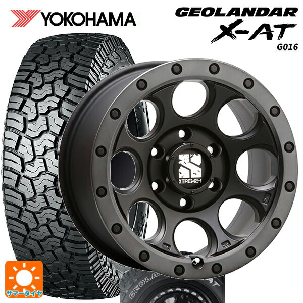 ミツビシ デリカD5(チューナーサイズ)(3DA系)用 225/75R16 103/100Q ヨコハマ ジオランダー X-AT G016 ホワイトレター 正規品 エムエルジェイ エクストリームJ XJ03 Flat Black Smoke 新品サマータイヤホイール 4本セット