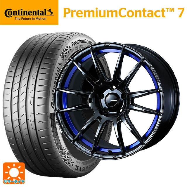 225/45R17 94Y XL コンチネンタル プレミアムコンタクト 7 正規品 ウェッズ ウェッズスポーツ SA62R BLC2 17-7.5J 国産車用 サマータイヤホイール4本セット