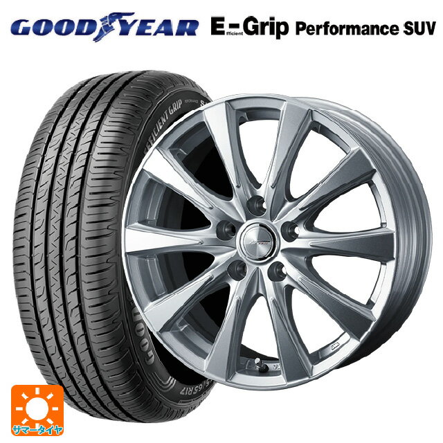 スバル レヴォーグ(VN系)用 225/45R18 95W XL グッドイヤー エフィシェントグリップ パフォーマンスSUV ジョーカー スピリッツ シルバー 新品サマータイヤホイール 4本セット