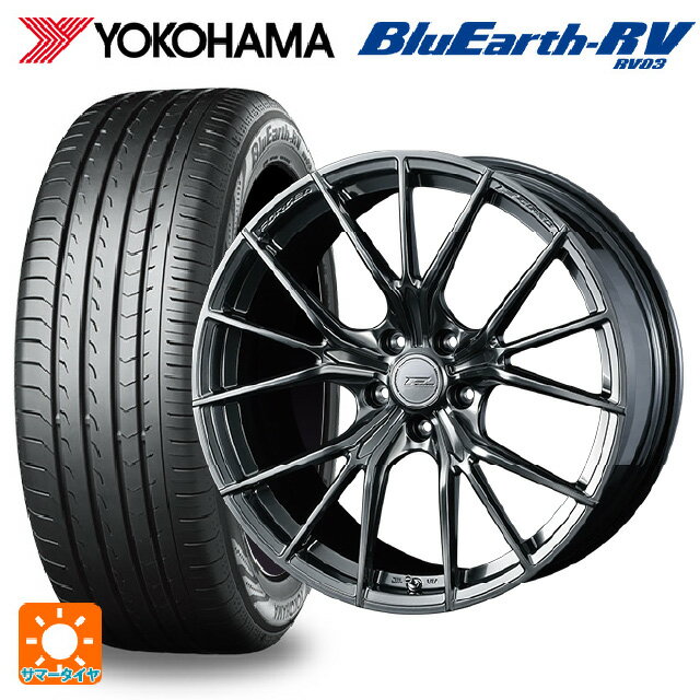 225/40R19 93W XL ヨコハマ ブルーアース RV03 ウェッズ エフゼロ FZ-1 DIAMOND BLACK 19-8J 国産車用 サマータイヤホイール4本セット