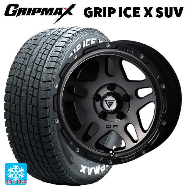 225/70R16 103Q グリップマックス グリップアイスX SUV ホワイトレター #(中古) エクシズルライン デルタフォース オーバーランド マットスモークポリッシュ 16-7J 国産車用 スタッドレスタイヤホイール4本セット