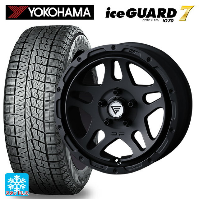 215/65R16 98Q ヨコハマ アイスガード7(IG70) エクシズルライン デルタフォース オーバーランダー マットブラック 16-7J 国産車用 スタッドレスタイヤホイール4本セット