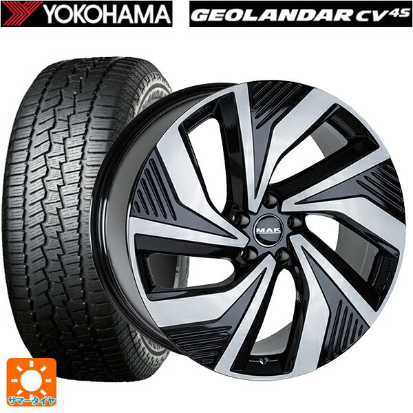 フォルクスワーゲン ID4()用 235/55R19 105V ヨコハマ ジオランダー CV G058 正規品 阿部商会 マック エレクトラ ブラックミラー 新品サマータイヤホイール 4本セット