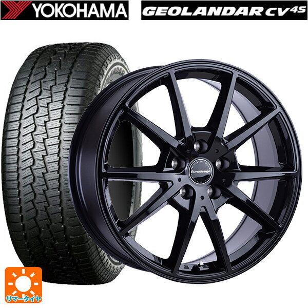 【6/15〜16限定 全品P5倍＆クーポン】ミニ ミニクロスオーバー(F60)用 225/55R17 97V ヨコハマ ジオランダー CV G058 正規品 阿部商会 ユーロデザイン スウィンドン グロスブラック 新品サマータイヤホイール 4本セット