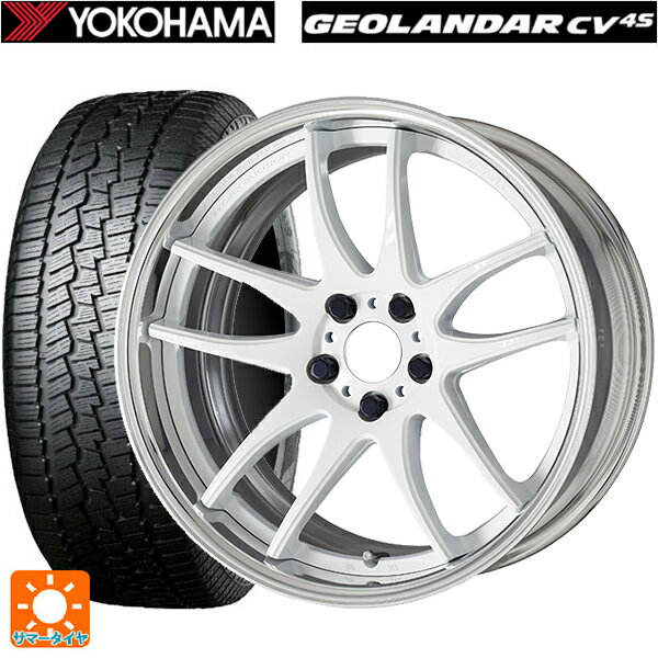 【6/22 20時〜 全品P5倍＆クーポン】225/60R17 99V ヨコハマ ジオランダー CV G058 正規品 ワーク エモーション CR 2P WHT 17-7J 国産車用 サマータイヤホイール4本セット