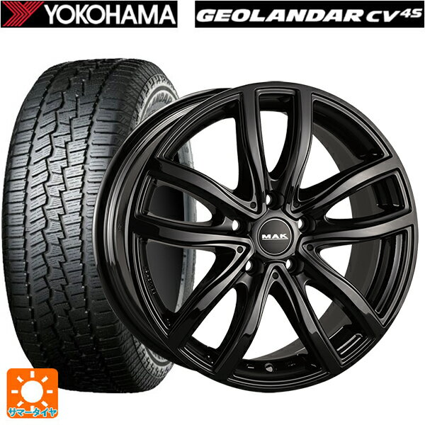 BMW 2シリーズ アクティブツアラー(U06)用 225/50R18 95V ヨコハマ ジオランダー CV G058 マック ファー グロスブラック 新品サマータイヤホイール 4本セット