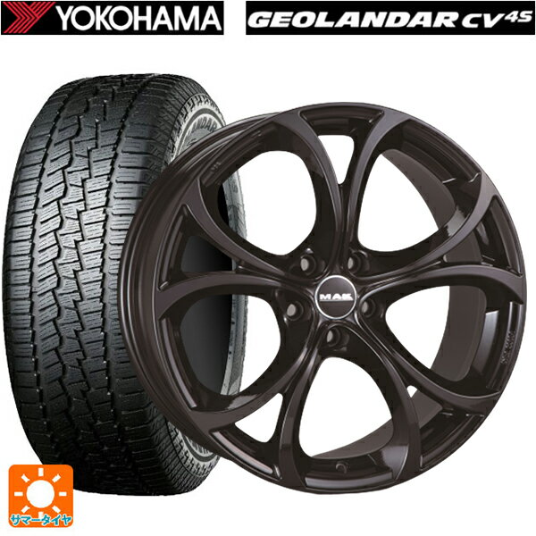 【6/20限定 全品P5倍＆クーポン】アルファロメオ ステルヴィオ(952系)用 235/55R19 105V ヨコハマ ジオランダー CV G058 正規品 阿部商会 マック ラリオ グロスブラック 新品サマータイヤホイール 4本セット