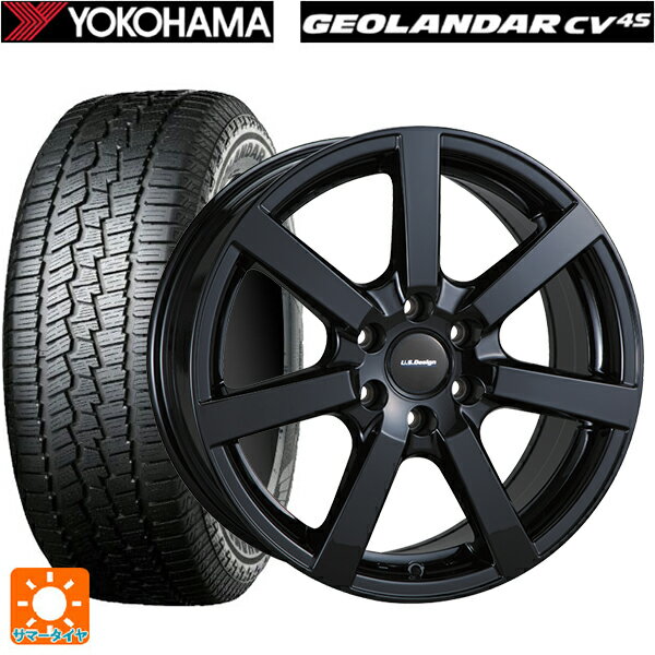 キャデラック XT5クロスオーバー(C1UL)用 235/65R18 106V ヨコハマ ジオランダー CV G058 ユーエスデザイン キャスラー グロスブラック 新品サマータイヤホイール 4本セット