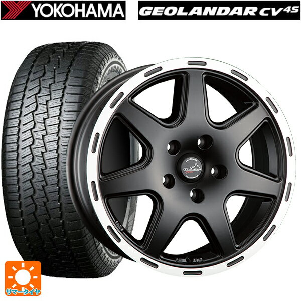 ジープ レネゲード(BU14/BU24)用 215/65R16 98H ヨコハマ ジオランダー CV G058 正規品 阿部商会 ラ・ストラーダ ティラードクロス マットブラックリムポリッシュ 新品サマータイヤホイール 4本セット