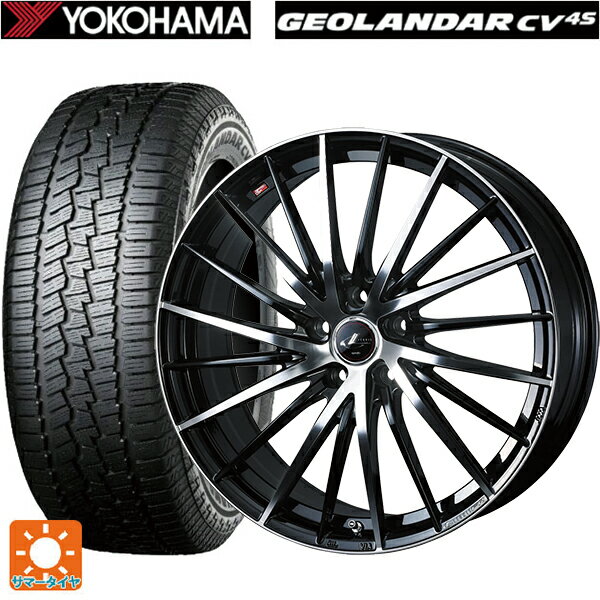 【5/25限定抽選で100％ポイントバック】215/70R16 100H ヨコハマ ジオランダー CV G058 ウェッズ レオニス FR パールブラックミラーカット 16-6.5J 国産車用 サマータイヤホイール4本セット