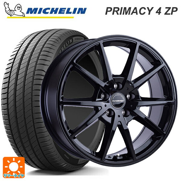 【6/15〜16限定 全品P5倍＆クーポン】ミニ ミニクロスオーバー(F60)用 225/50R18 95W RFT ミシュラン 正規品 プライマシー4ZP 阿部商会 ユーロデザイン スウィンドン グロスブラック 新品サマータイヤホイール 4本セット