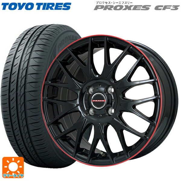 【6/20限定 全品P5倍＆クーポン】165/60R14 75H トーヨー プロクセス CF3 ビックウェイ レイシーン プラバ 9M Jr2 GBK/RDリム 14-4.5J 国産車用 サマータイヤホイール4本セット