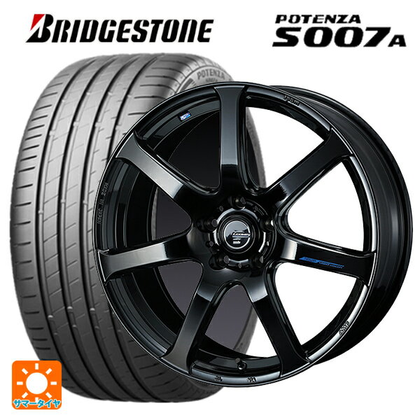 225/35R19 88Y XL ブリヂストン ポテンザ S007A 正規品 ウェッズ レオニス ナヴィア07 PBK 19-8J 国産車用 サマータイヤホイール4本セット